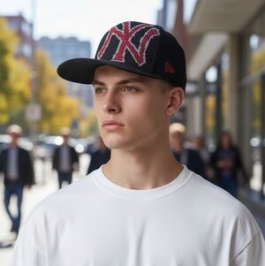 New York Yankees baseball wool 59 fifty New era fitted cap red & black 7 1/4